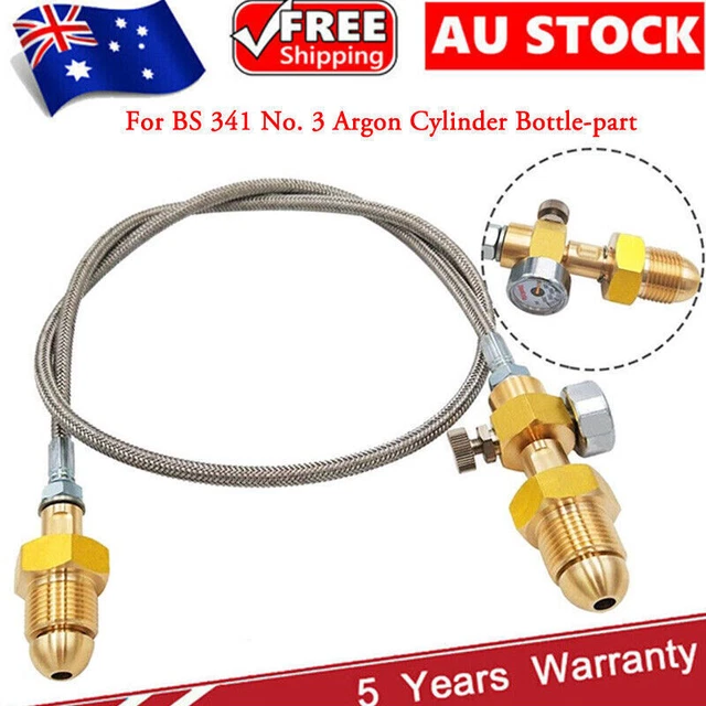 Tuyau Adaptateur De Remplissage Argon BS341 No.3 - Acier Inoxydable, Filetage G5/8", Longueur 90 Cm, Pression Max 2000 Psi