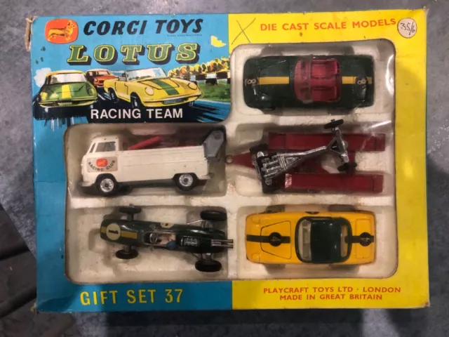 Vintage Boxed Corgi Toys Gift Set 37 Lotus Racing Team