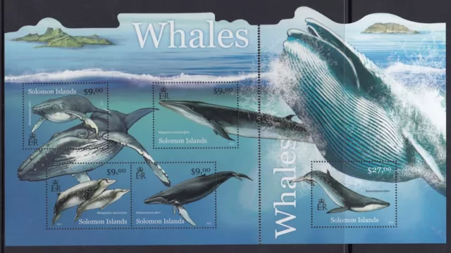 Solomon Islands: MUH Mini Sheet set: 2012 Whales of Solomons