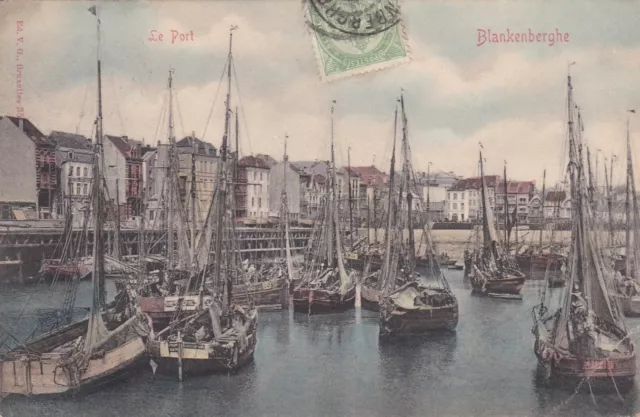 AB89 CPA BELGIQUE BLANKENBERGHE  Le Port   carte colorisé précurseur