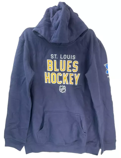 Reebok Jugendliche St Louis Blues Hockey Pullover Fleece Kapuze, Navy, L 14/16