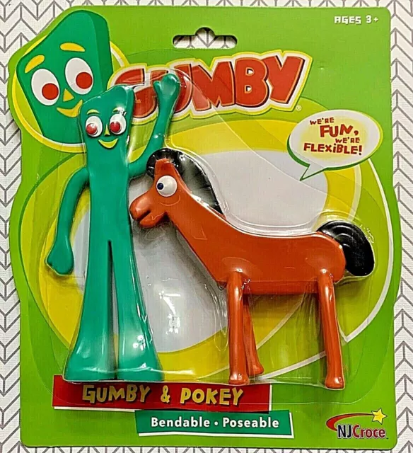 NEW Gumby & Pokey 6 inch Bendable - Posable Collectible Super Fun!