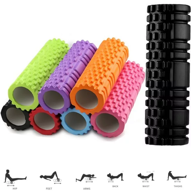 Foam Fitness Roller Deep Tissue Massage Grid Muscle Trigger Point Muscles Gym UK