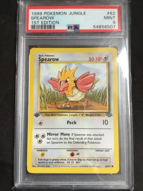Pokemon Cards: Jungle 1st Edition Common: Spearow 62/64 PSA 9