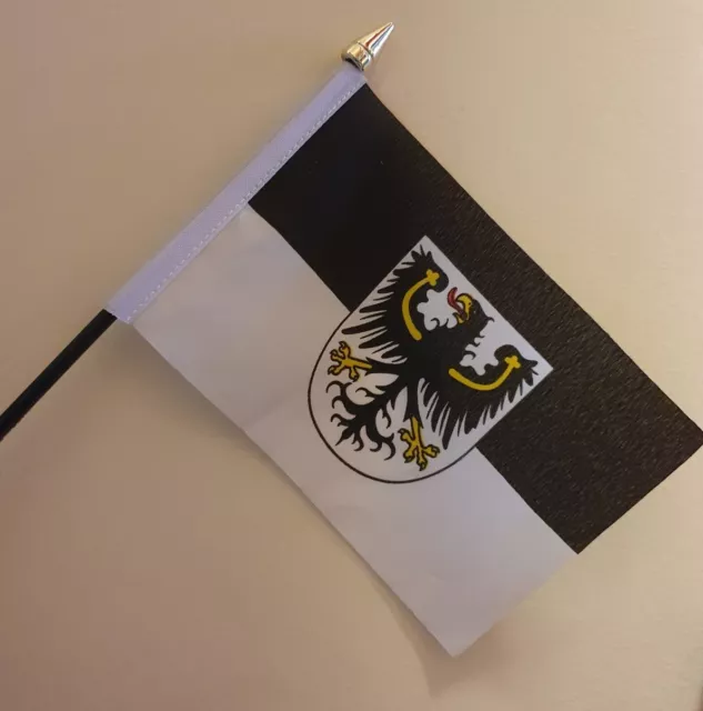 East Prussia Crest 6x4 Hand Flag. German Heraldic Deutschland WW2 Ostprussen Bn