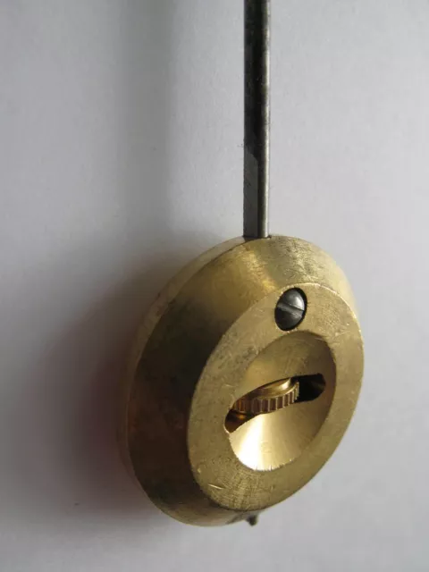 Pendulum for French Clock - no. 1 / 35mm / 60g Brass Bob & Hook, 260mm Steel Rod