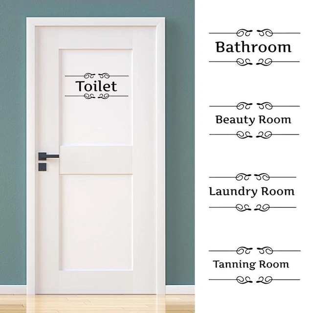 Bedroom Door Sign Self Adhesive Vinyl Sticker, Decal Signs Restaurant Hotel G4A4