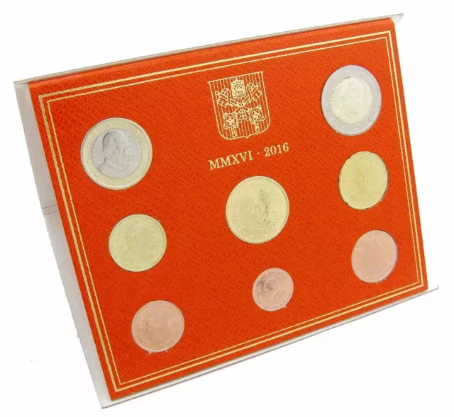 Vatikan 1 Cent bis 2 Euro 2016 Papst Franziskus KMS Stempelglanz im Folder