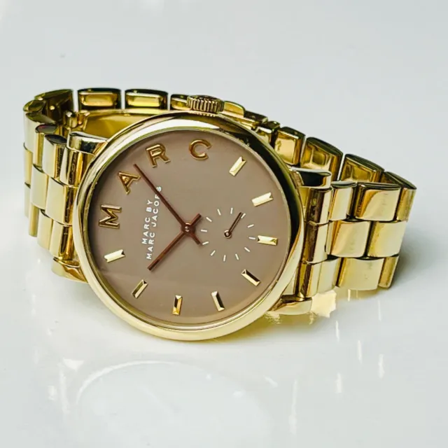 Marc Jacobs 36mm Quartz Watch Gold Tone Case And Bracelet Womens Ladies