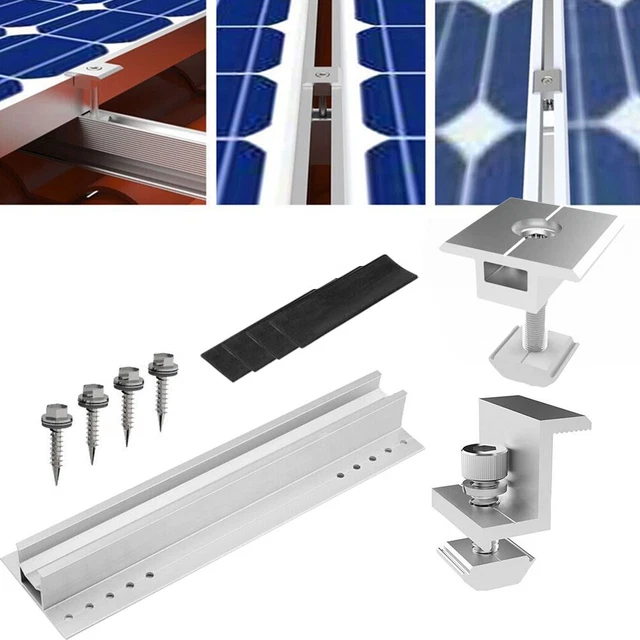 Silver Module For Solar Panel SOLAR PANEL MODULE Mounting Rail Panel Sheet 40cm Silver Solar 2/4PCS ...