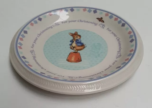 Wedgwood Beatrix Potter Peter Rabbit For Your Christening c2003-2014 Baby Plate