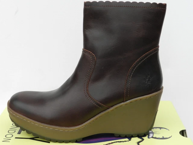Fly London Moma Chaussures Femme 40 Bottines Compensée Bottes Bottillon UK7 Neuf