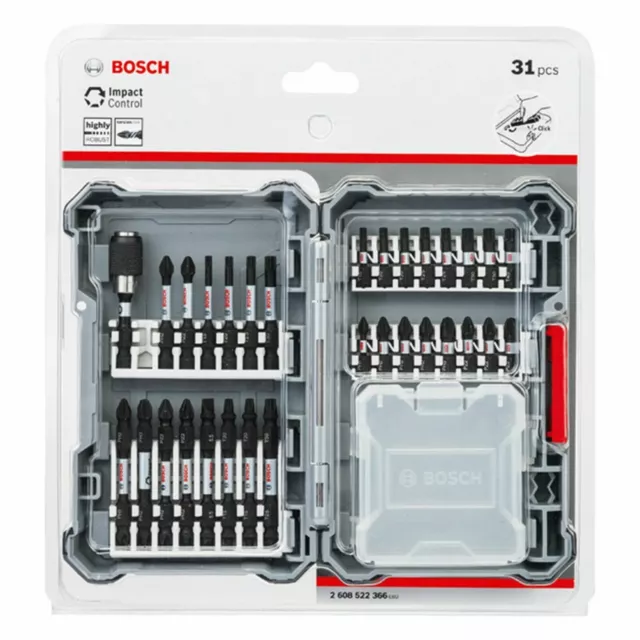 Bosch 31 pièces tournevis contrôle d'impact jeu de bits zone de torsion perceuse robuste bits 2