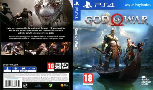 GOD OF War PS4 Replacement Box Art Case Insert Cover Cover Only