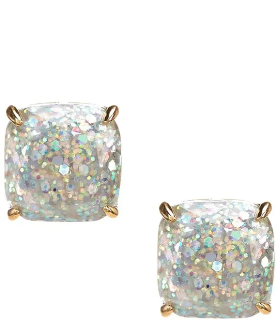 Kate Spade New York Square Stud Earrings Opal Glitter ~ New