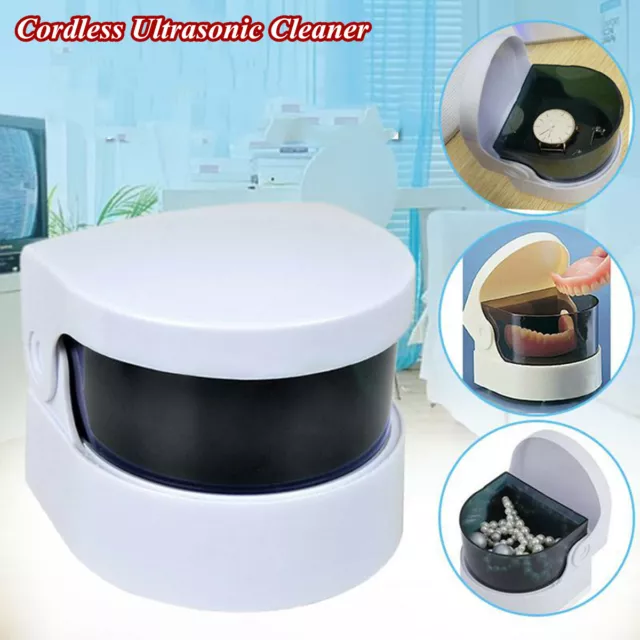 Cordless Ultrasonic Cleaner For Dentures Mouth Guard Braces Sonic Clean Machine