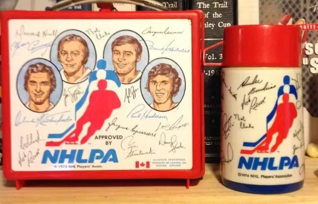 Rare 1974 Nhlpa Lunch Box W/Thermos Henderson Cournoyer Kurtenbach & Mahovlich