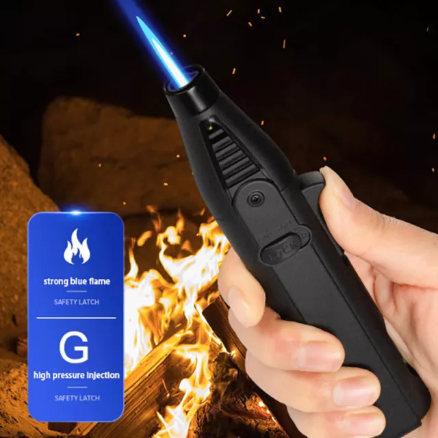 Powerful 1300℃ Jet Flame Gas Lighter for BBQ Kitchen Ignition Refillable Butane