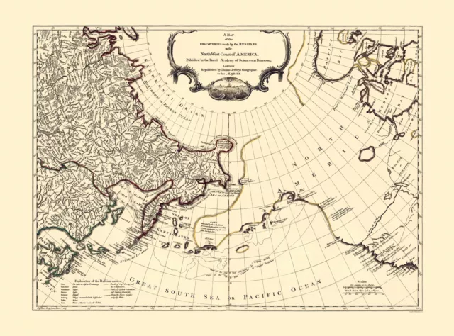 North West Coast America Russian Discoveries - Jeffreys 1764 - 23.00 x 31.05