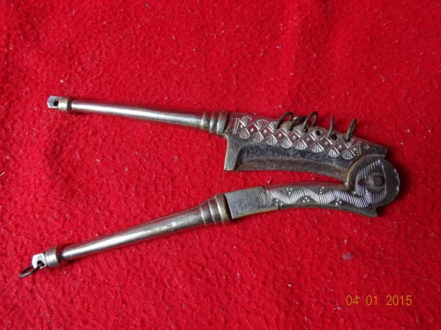 Old Vintage Brass Solid Unique Handcrafted Engraved Betel Nut Cutter Sarota #11