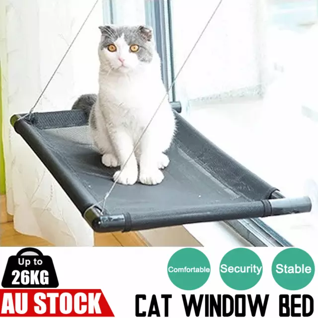 Pet Cat Window Hammock Perch Bed Hold Up To 60lbs Mounted Durable Seat AU NEW