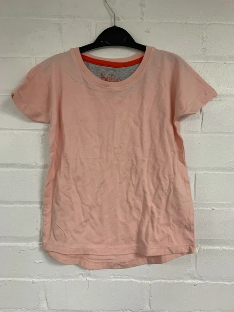 Ex Mini Girls Boden Plain Pink Short Sleeve T-Shirt Age 5 - 6 Yrs (AR1.138)