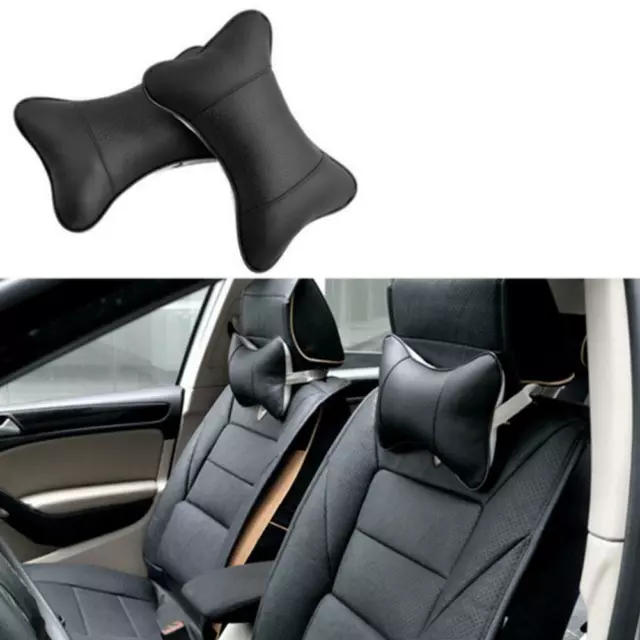 PU Leather Car Neck Pillow Comfortable Pillow Cushion Headrest Pillow D9L7