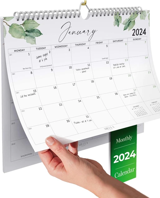 WALL CALENDAR 2024 UK 2024 Calendar Month to View Greenery Family
