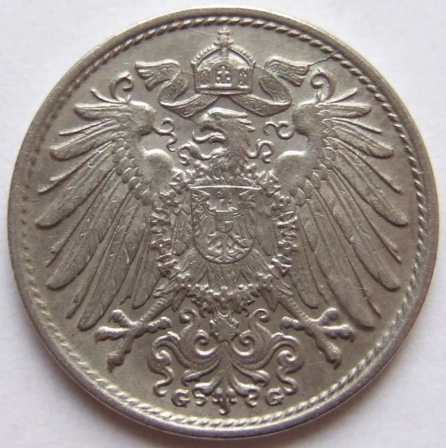 Moneta Reich Tedesco Impero Tedesco 10 Pfennig 1897 G IN 2