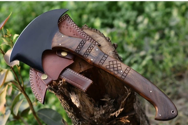 Hand-made Carbon Steel Tomahawk Axe Viking, Hand forged Throwing Axe Camping Axe