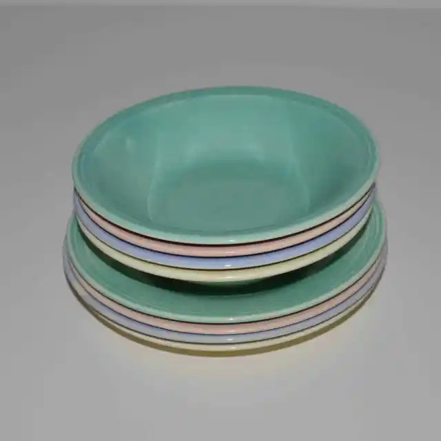 Vintage Knowles China Deanna Pastel Fruit Bowls and Bread Butter Plates, 1940s