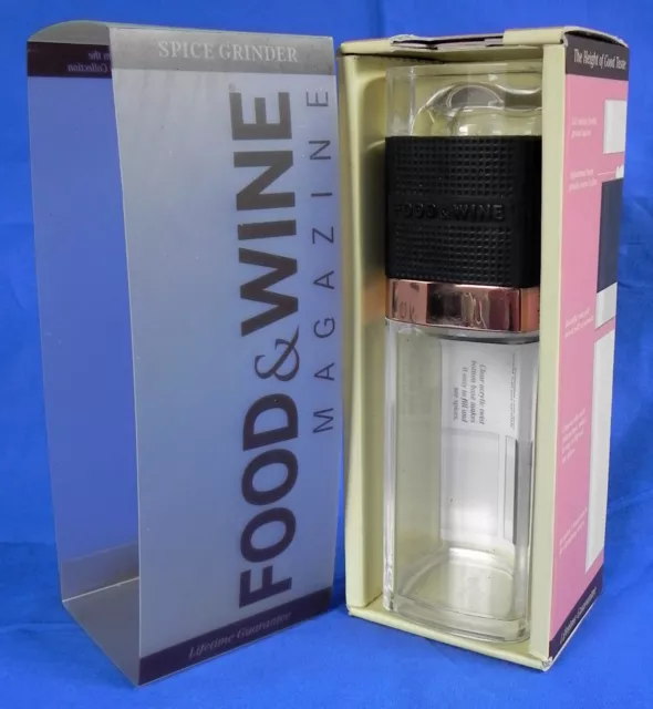 Molinillo de especias para revista de alimentos y vinos FWSG-1, mecanismo de cerámica, acrílico, excelente