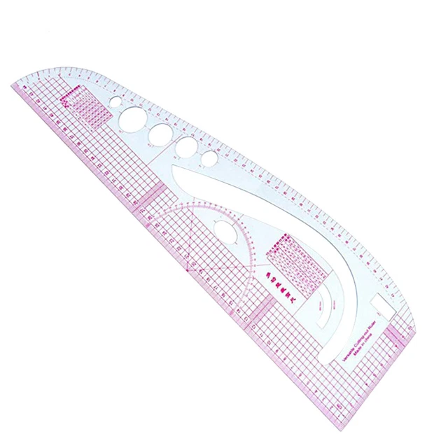1pc 45x13cm Plastic Curve Ruler Drawing Tailor Measuring Yardstick Sewing Tool