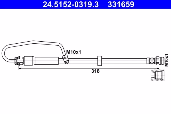 Fits ATE 24.5152-0319.3 Brake Hose DE stock