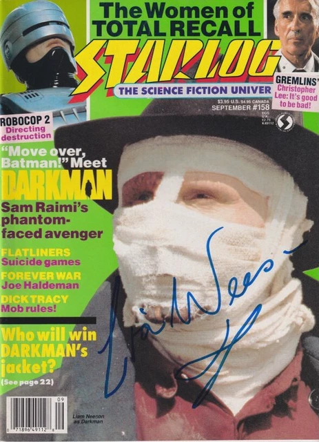 Liam Neeson (Darkman) signed STARLOG magazine