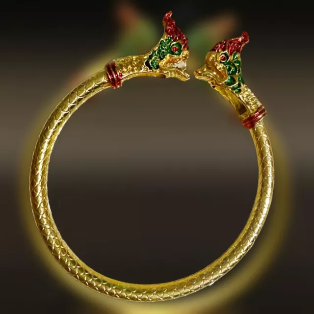 Talisman Bangle Vintage Naga Bracelet Dragon Thai Amulet Wealth Lucky Protection Talisman Bangle Vintage Naga Bracelet Dragon Thai Amulet Wealth Lucky Protection