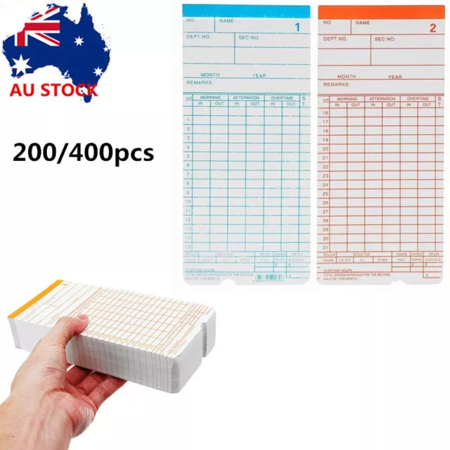 Monthly Payroll Cards For Employee Time Attendance Bundy Clock Recorder 200/400