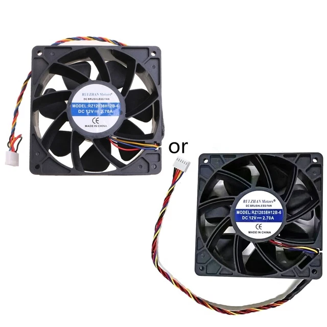 120x38mm Cooling Fan Replacement for RZ12038H12B Cooling Fan 6000 RPM 6 Pins