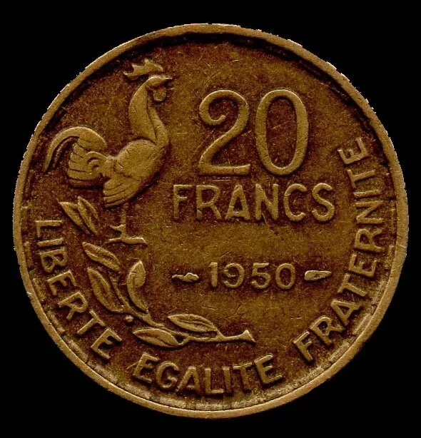 SUPERBE MONNAIE 20 francs Georges Guiraud 1950 3 faucilles