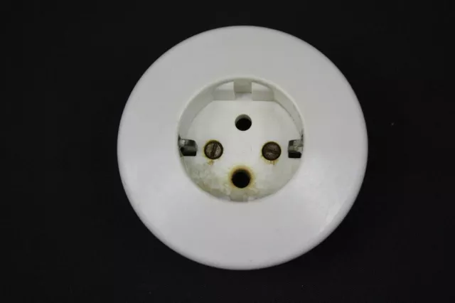 old Flush-mounted Socket Outlet round old vintage with Schuko