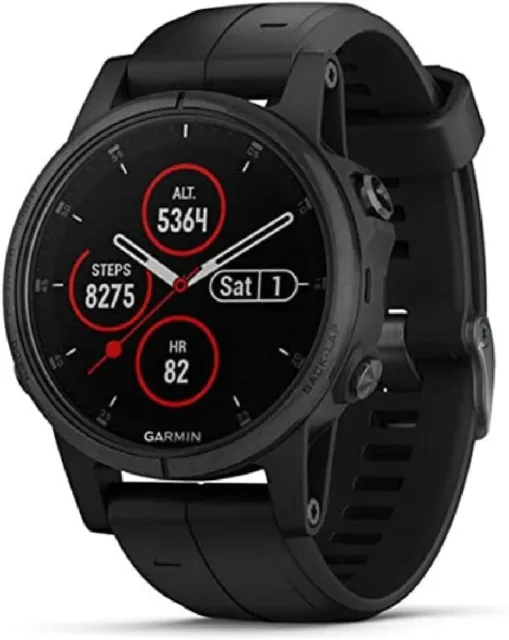 Garmin Fenix 5s Plus 42mm Sapphire schwarz, GPS, BT, WIFI