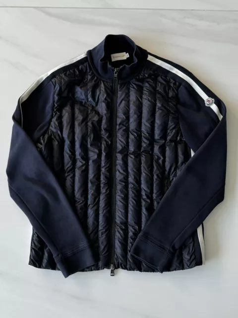 Moncler Navy Down Knit Cardigan - 21.5” PTP - Size Medium - Authentic