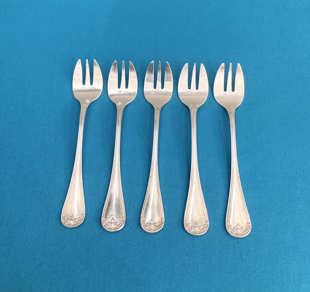 11 Fourchettes à Poisson Ercuis Modèle Laurier – Métal Argenté, Made In France