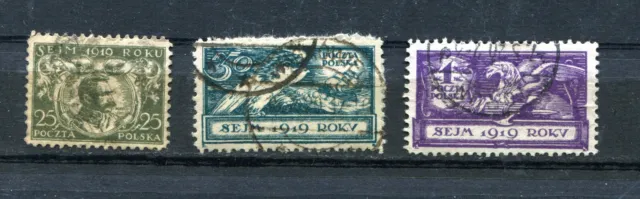 Briefmarken, Polen, Polska,  Sejm 1919, Fi. 111 - 113, 1919, gestempelt