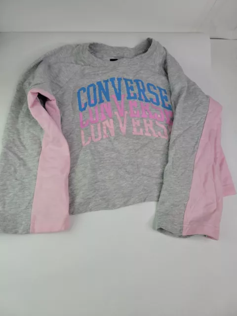 Converse One Star Women’s  Long Sleeve Shirt Grey/Pink Size Large.