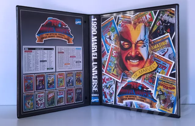 Custom Graphics 1990 MARVEL UNIVERSE SERIES 1 Trading Card Binder Inserts Only