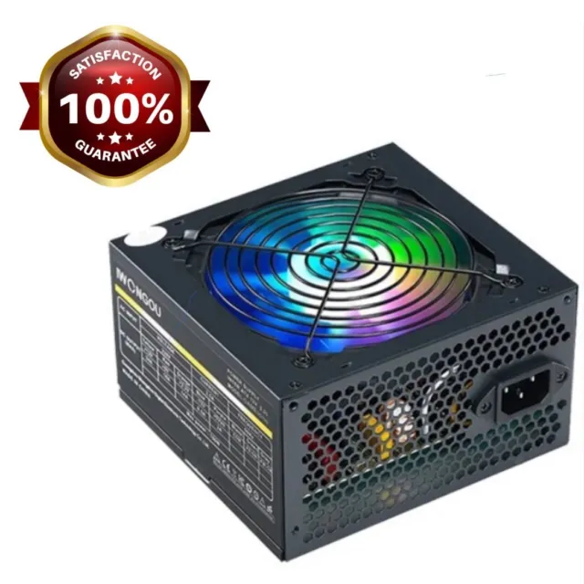 PC Power Supply 700W LED Gaming PC PSU Quite RGB 120MM Fan 24 Pin 12v ATX NIB