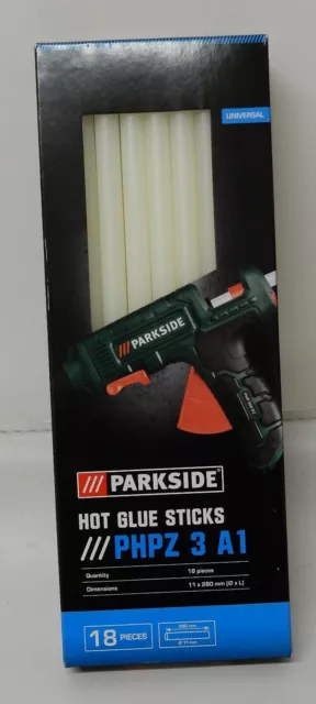 18 palos de pegamento de fusión caliente Parkside 11x280 mm universales transparentes