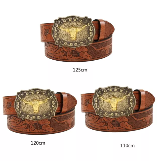 Longhorn Bull Belt Buckle Belt Vintage Western Belt Leather Belt Cowboy Belt