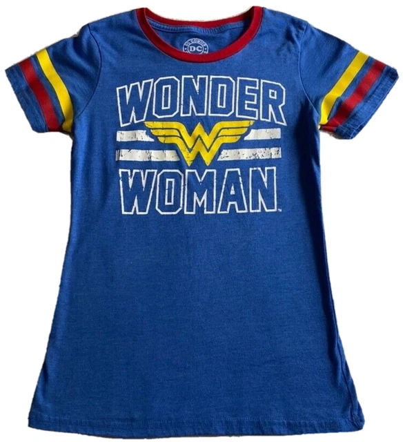 Girls Blue DC Comics Wonder Woman Shirt Size: S